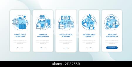 Tendances de la globalisation inverse intégration de l'écran de la page d'application mobile avec des concepts Illustration de Vecteur