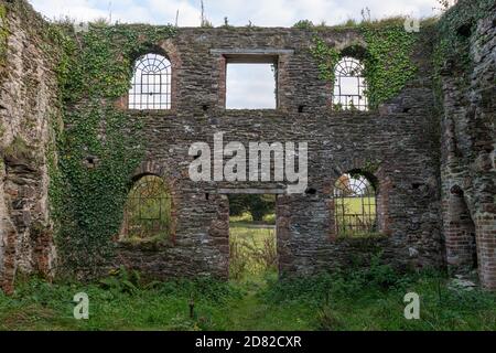 L'ancienne maison de bobinage abandonnée autrefois utilisée par le Brendon Collines compagnie de minerai de fer dans le parc national d'Exmoor Banque D'Images