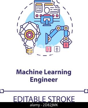 Icône de concept Ingénieur d'apprentissage machine Illustration de Vecteur