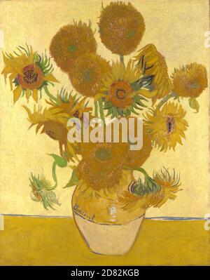 Titre: Tournesol Créateur: Vincent van Gogh Date: 1888 Moyen: Huile sur toile Dimensions: 92.1x73 cms lieu: National Gallery, Londres Banque D'Images
