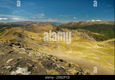 Nelson Lakes National Park situé dans l'île du Sud de la Nouvelle-Zélande, à deux lacs Rotoiti et Rotoroa, vallées travers, Sabine, d'Urville et mounta Banque D'Images