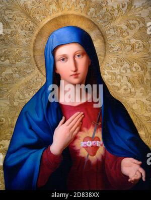 Vienne, Autriche. 2020/6/19. Peinture du cœur Immaculé de Marie dans l'église Saint-Pierre (Peterskirche) à Vienne peinte par Léopold Kupelwies Banque D'Images