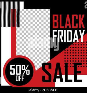 Black Friday Fashion sale social media post design template Premium Vecteur Illustration de Vecteur