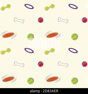 Motif vectoriel lumineux sans couture pour les jouets pour chiens Illustration de Vecteur