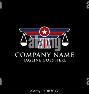 American Military Law Firm logo Vector, meilleur pour la justice consultant logo marque commerciale Illustration de Vecteur
