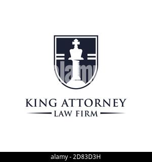 L'idée de conception du logo de King Attorney, la meilleure pour votre marque commerciale de droit de marque Illustration de Vecteur