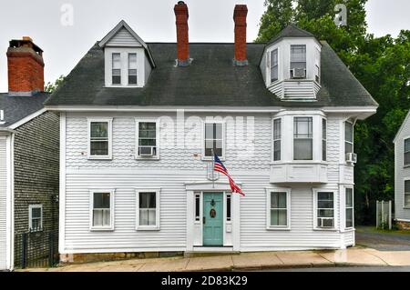 Plymouth, ma - 3 juillet 2020 : rue Leyden, créée en 1620 par les pèlerins, et revendique d'être la plus ancienne rue habitée en permanence dans les treize Banque D'Images