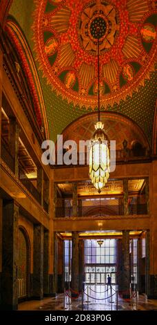 Intérieur du bâtiment Fisher Art-déco à Detroit Banque D'Images