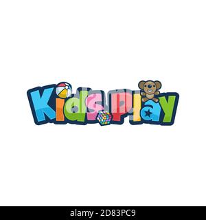 modèle de logo de jeu pour enfants. bannière colorée pour enfants Illustration de Vecteur