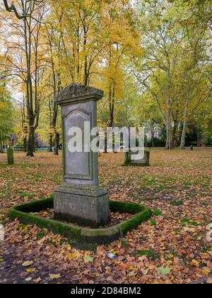 Londres en automne : profitez de la beauté des couleurs de l'automne, de l'exercice et de l'air frais au cimetière de la vieille église de St Pancras Banque D'Images