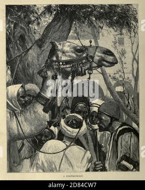 Gravure en bois d'UNE Caravane de chameaux dans le désert du livre 'la Palestine pittoresque, le Sinaï et l'Egypte : la vie sociale en Egypte; une description du pays et de son peuple' avec des illustrations sur l'acier et le bois de Wilson, Charles William, Sir, 1836-1905; Lane-Poole, Stanley, 1854-1931. Publié par J.S. Virtue à Londres en 1884 Banque D'Images