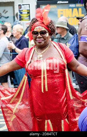 Londres, Royaume-Uni, 27 août 2018 :- les participants participent au Notinghill Carival, dans l'ouest de Londres, la plus grande fête de rue d'Europe. Banque D'Images