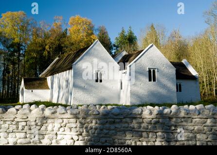 Église Llandeilo Tal y Bont, Musée national d'histoire de St Fagans/Amgueddfa Werin Cymru, Cardiff, Galles du Sud, Royaume-Uni. Banque D'Images