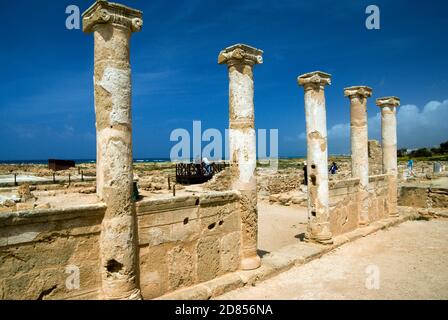 Maison de Theseus, Parc archéologique, Paphos, Chypre. Banque D'Images