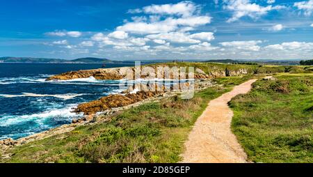 La mer Atlantique à A Coruna, Espagne Banque D'Images