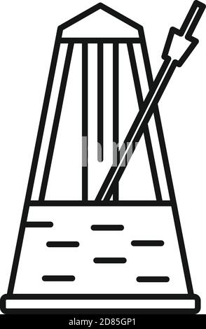 Icône du métronome de l'instrument, style de contour Illustration de Vecteur