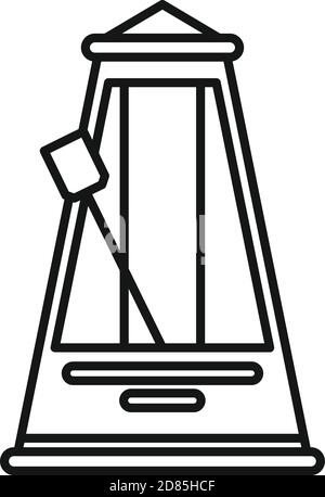 Icône métronome mécanique, style de contour Illustration de Vecteur