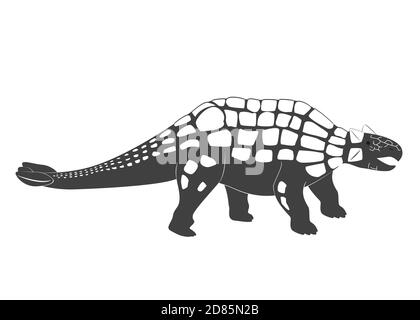 Petit bébé de dessin animé d'Ankylosaurus. Icône de dinosaure de la période jurassique isolée sur une illustration blanche du vecteur Ankylosaurus Illustration de Vecteur