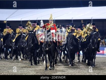 Groupe de The Blues and Royals monté Banque D'Images