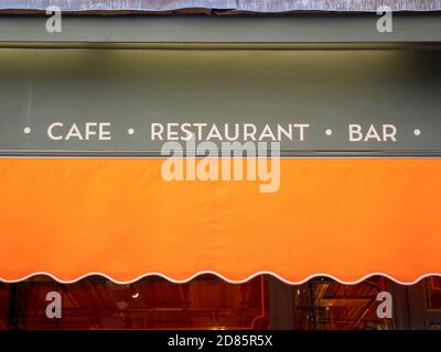 Restaurant bills à Green Street Cambridge, Royaume-Uni Banque D'Images