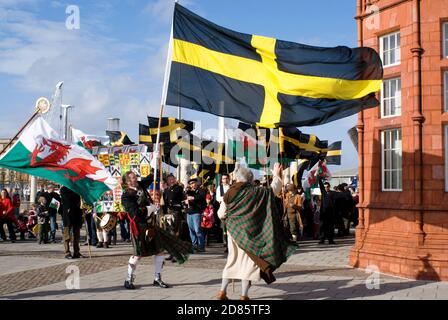 St David's Day Parade Cardiff Galles du sud Banque D'Images