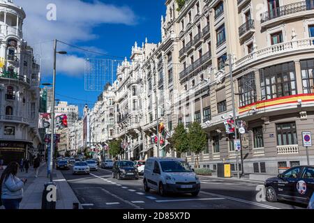 Madrid, Espagne. 26 octobre 2020 : place Cibeles pendant l'épidémie à la Plaza Cibeles à Madrid, Espagne. Crédit: Oscar Gil/Alfa Images crédit: Alfa Images/Alamy Live News Banque D'Images