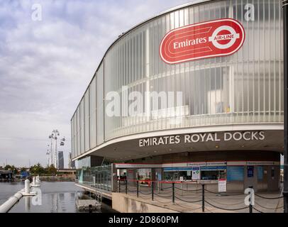 Royaume-Uni, Londres, Royal Docks, station de téléphérique Emirates Air Line Banque D'Images