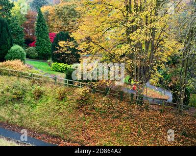 Vue sur la lande sèche au château de Knaresborough jusqu'à Bebra Jardins en automne Knaresborough North Yorkshire Yorkshire Yorkshire Angleterre Banque D'Images