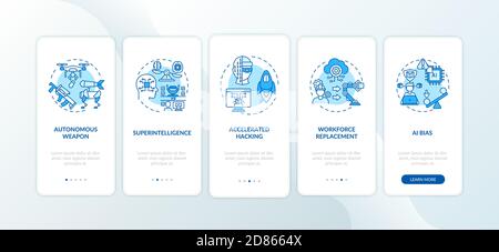 Écran de la page d'application mobile d'intégration des menaces d'IA avec des concepts Illustration de Vecteur