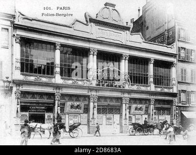 FOLIES BERGÈRE, 32 rue Richter, Paris, vers 1880 Banque D'Images
