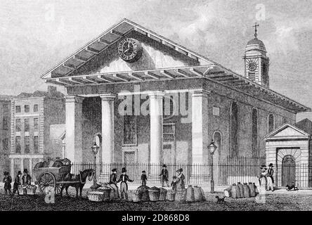 ST. PAUL'S CHURCH, Covent Garden, Londres, vers 1812 Banque D'Images