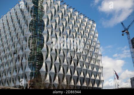 Londres, 18 janvier 2018 :- l'ambassade des États-Unis d'Amérique, située au 33 Nine Elms Lane, ayant déménagé du 24 Grosvenor Square. Banque D'Images