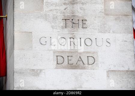 Londres, le 28 septembre 2017 : le Cenotaph, Whitehall. Maintenant désigné le mémorial national officiel de guerre du Royaume-Uni. Banque D'Images