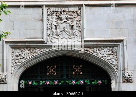 Londres, Royaume-Uni, 3 août 2019 :- le siège de la Worshipful Company of Ironmongers et du Shipwrights à Ironmongers' Hall, Shaftesbury place, Banque D'Images