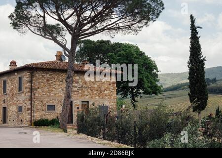 Toscane, Italie - 02 mai 2018 : vignobles et collines viticoles de Toscane Banque D'Images