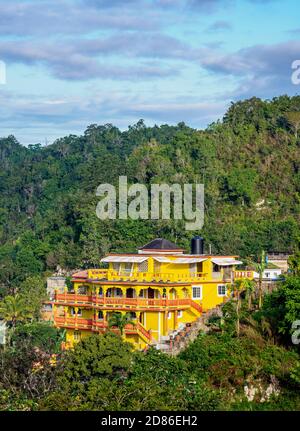 Nine Mile, lieu de naissance de Bob Marley, vue surélevée, paroisse de Saint Ann, Jamaïque Banque D'Images