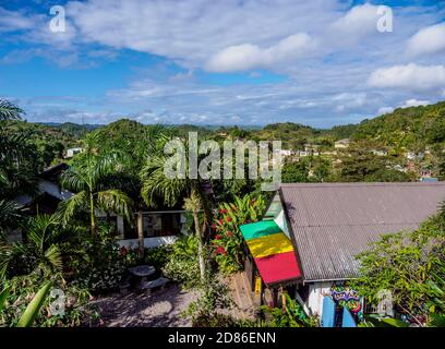 Complexe de mausolée Bob Marley, vue surélevée, Nine Mile, paroisse de Saint Ann, Jamaïque Banque D'Images