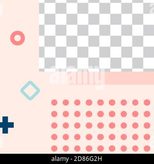 Poste de style Memphis. Modèle de publication sur les réseaux sociaux abstraits tendance Illustration de Vecteur