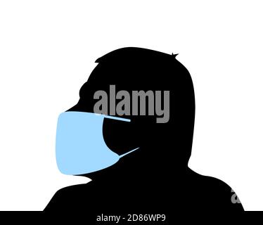 un homme portant un masque médical. Illustration vectorielle Illustration de Vecteur