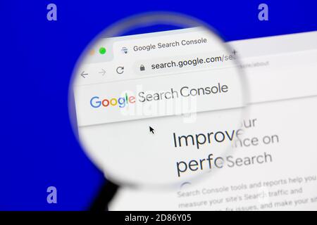 Ostersund, Suède - 27 octobre 2020 site Web de Google Search Console. Google Search Console est un service Web de Google qui permet aux webmasters de vérifier Banque D'Images