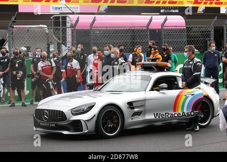 voiture de sécurité, pendant la Formule 1 Heineken Grande Pr..mio de Portugal 2020, Grand Prix portugais, du 23 au 25 octobre 2020 sur l'autoroute C..dromo Inte Banque D'Images