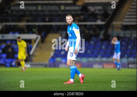 Peterborough, Cambridgeshire, Royaume-Uni. 27 octobre 2020. Peterbourgs Joe Ward lors du match Sky Bet League 1 entre Peterborough et Burton Albion à London Road, Peterborough, le mardi 27 octobre 2020. (Credit: Ben Pooley | MI News) Credit: MI News & Sport /Alay Live News Banque D'Images