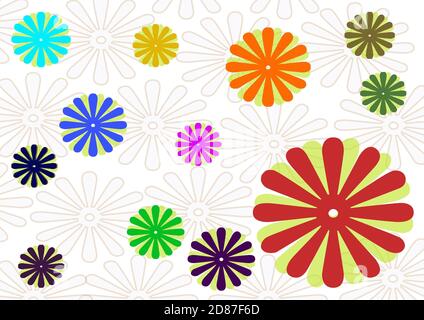 magnifique papier peint floral naturel aux couleurs vives Banque D'Images