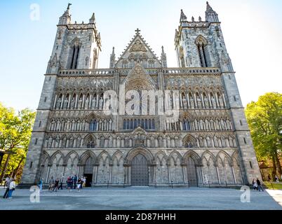 Cathédrale de Nidaros, Cathédrale, façade ouest, Trondheim, Trøndelag, Norvège, Scandinavie, Europe, voyage aventure, bureau des présidents de la Norvégia Banque D'Images