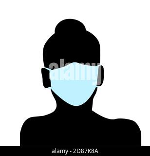 Femme dans un masque médical. Illustration vectorielle Illustration de Vecteur