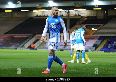 Peterborough, Cambridgeshire, Royaume-Uni. 27 octobre 2020. Peterbourgs Joe Ward lors du match Sky Bet League 1 entre Peterborough et Burton Albion à London Road, Peterborough, le mardi 27 octobre 2020. (Credit: Ben Pooley | MI News) Credit: MI News & Sport /Alay Live News Banque D'Images