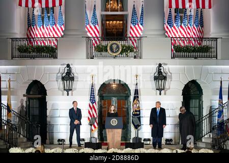 La cérémonie d'assermentation de l'honorable Amy Coney Barrett AS Juge associé de la Cour suprême des États-Unis Banque D'Images