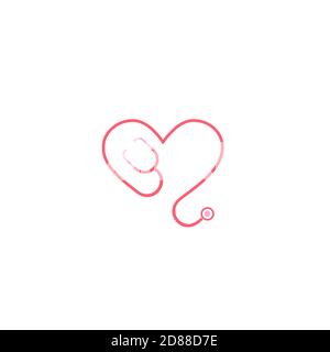 Logo vecteur d'illustration médecin plus cardiologie. Illustration de Vecteur