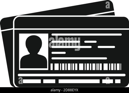 Icône de carte d'identité, style simple Illustration de Vecteur