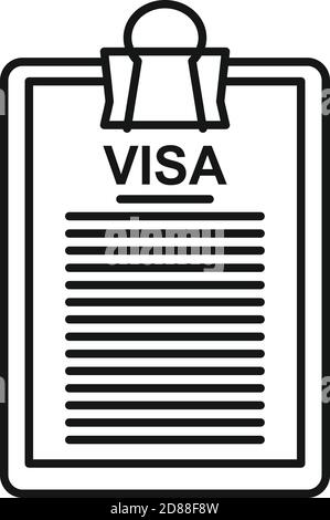 Icône de contrôle Visa, style de contour Illustration de Vecteur